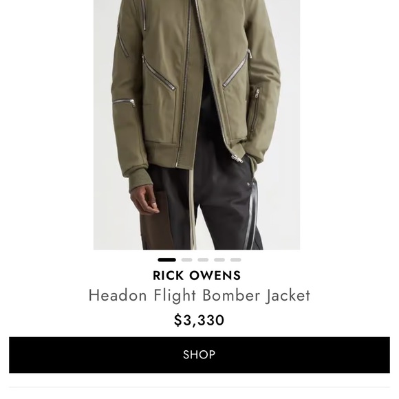Rick Owens Headon Flight Bomber Jacket in Olive Drab. Brand New Never Warn! - Picture 2 of 3